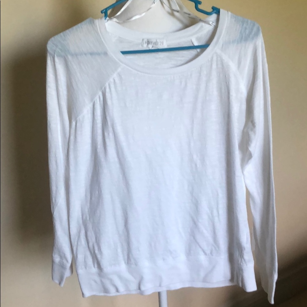 Forever 21 Basic White Long Sleeve Tee